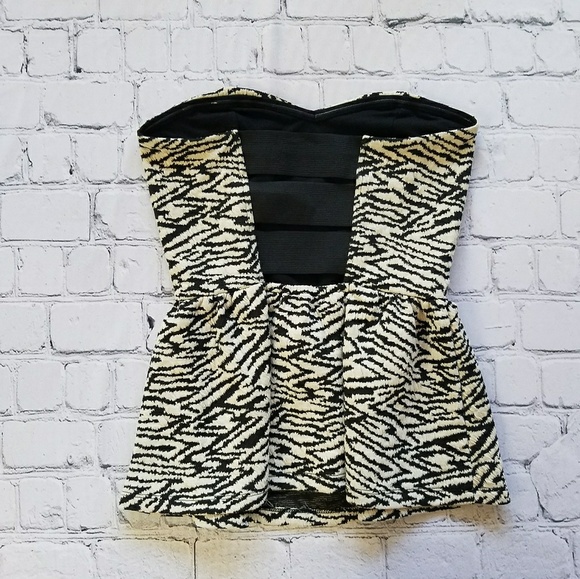 NWT Macy's Material Girl Strapless Zebra Top Sz S - Picture 4 of 8